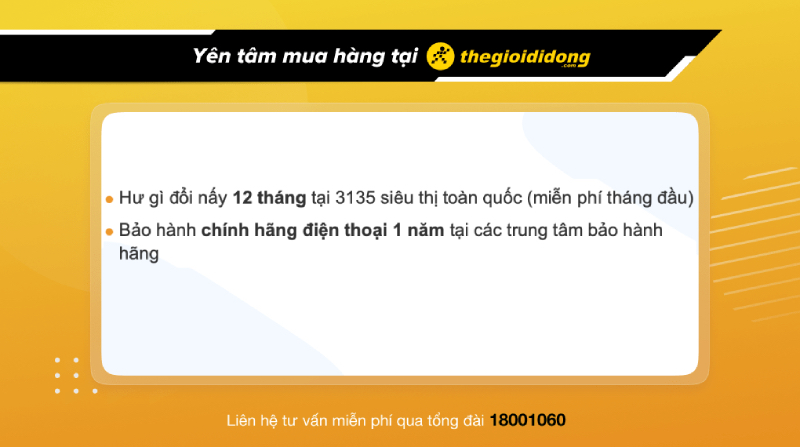 Chính sách bảo hành khi mua điện thoại tại Thế Giới Di Động